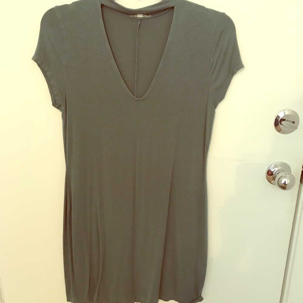 Charlotte Russe Sage Choker Bodycon Dress